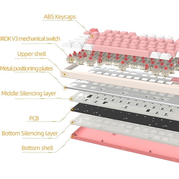 Hot Swappable Mechanical Keyboard with Red Switches - Picture 5 of 6